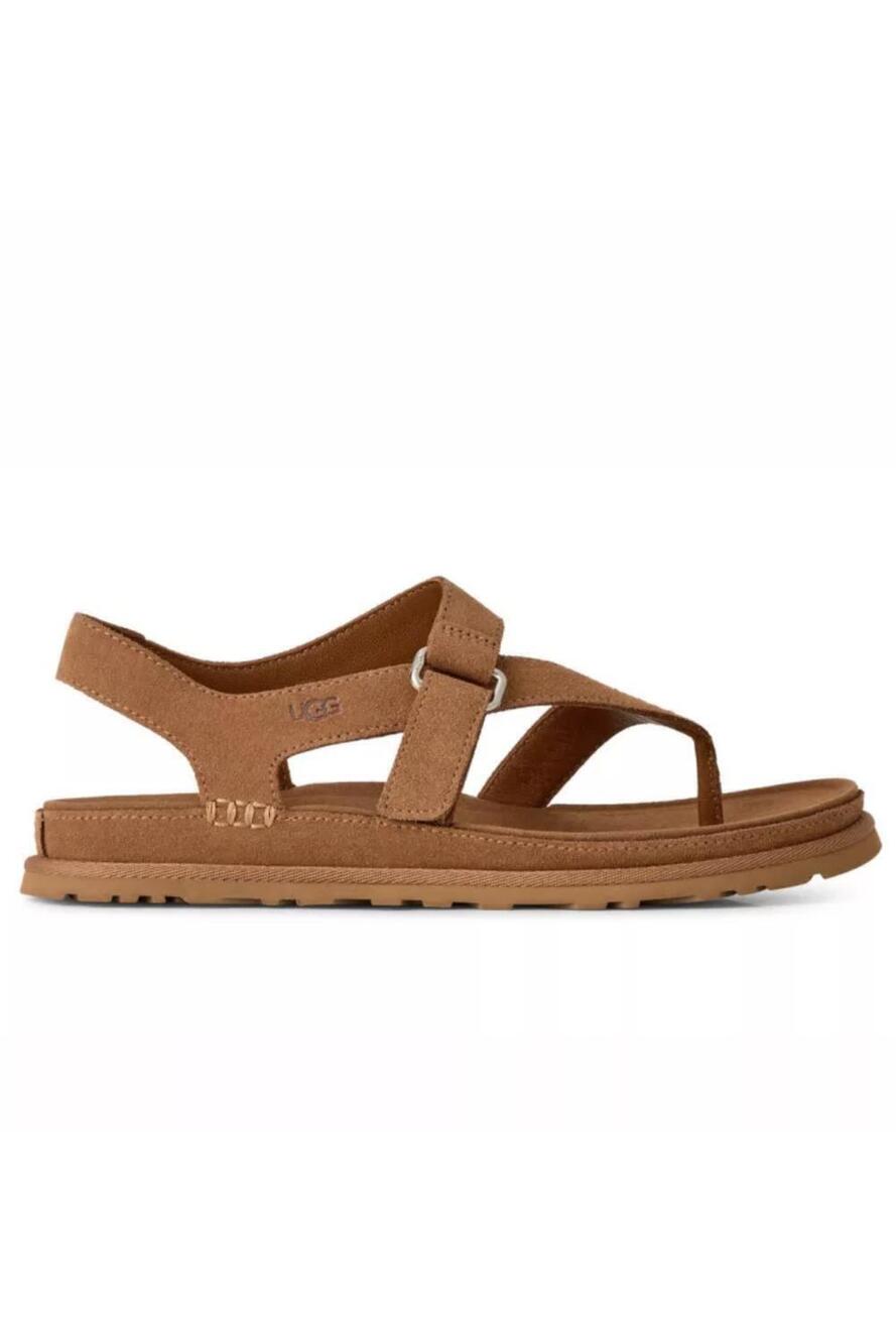 NEW UGG women's goldengaze toe post sandal in chestnut
